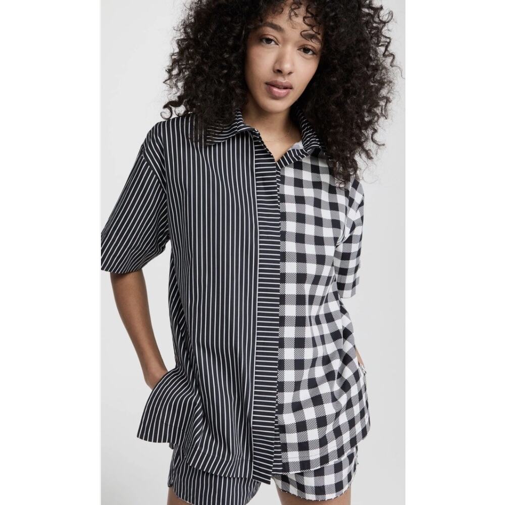 Solid & Striped Black White Sutton Shirt Size Small